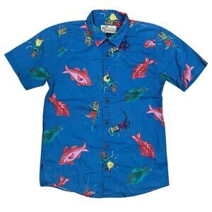 Patagonia Pataloha Malihini Sea Harvest Light Bayou Blue Pink Lobster Fish Small